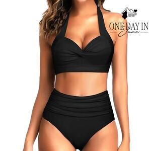 Tempt Me Molded Cup High Waist Bikini Swimsuit Size M